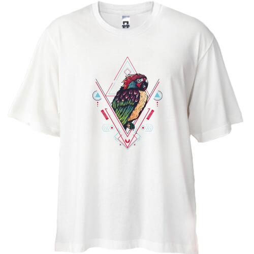 Футболка Oversize Parrot Line Art