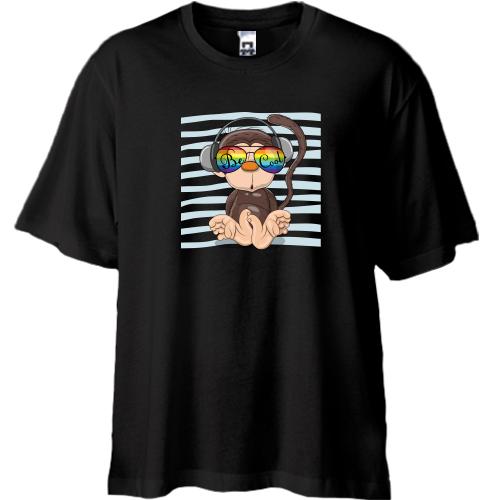 Футболка Oversize Baby monkey with glasses