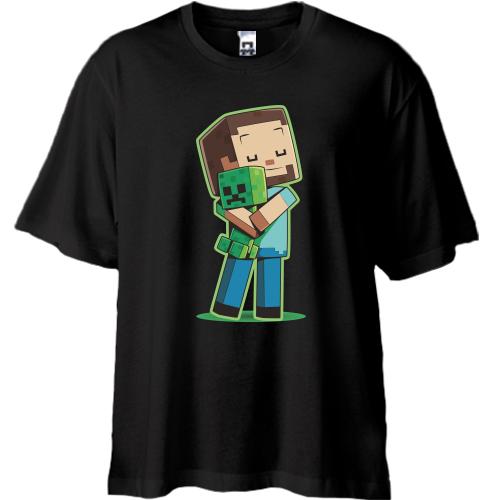 Футболка Oversize Minecraft Boy with green doll