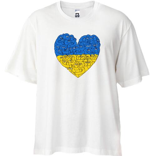 Футболка Oversize Українське суспільство – серце