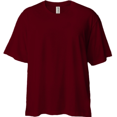 Бордовая футболка двунитка Oversize 