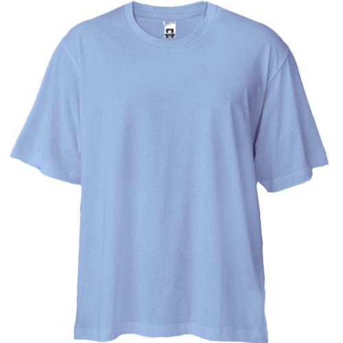 Голубая футболка двунитка Oversize 