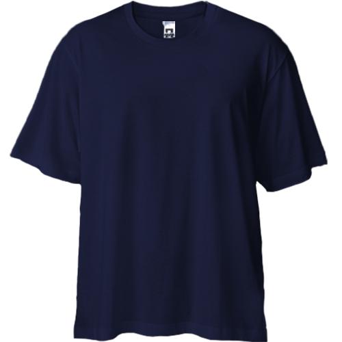 Темно-синяя футболка двунитка Oversize 