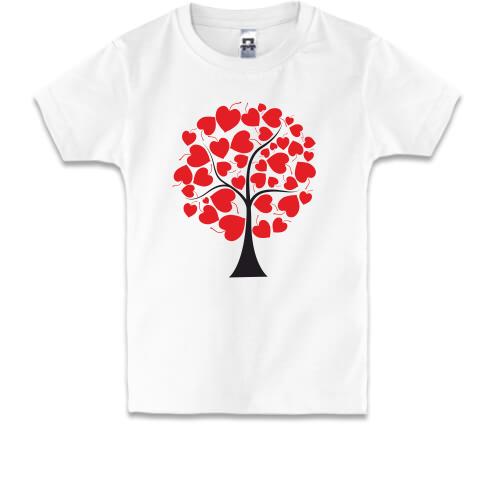 Детская футболка Дерево с сердечками 2