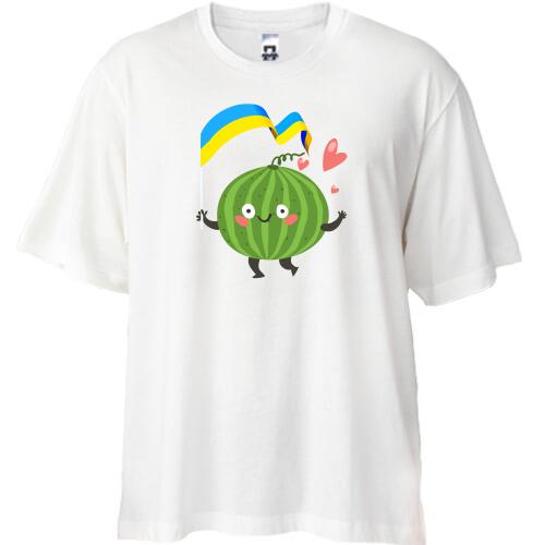 Футболка Oversize Арбуз с флагом Украины