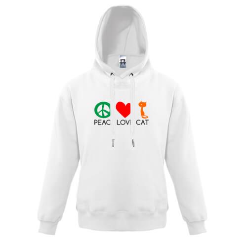 Детская толстовка peace love cats