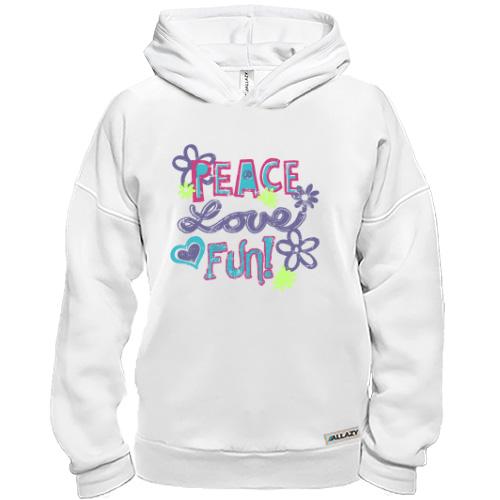 Худи BASE Peace, love, fun