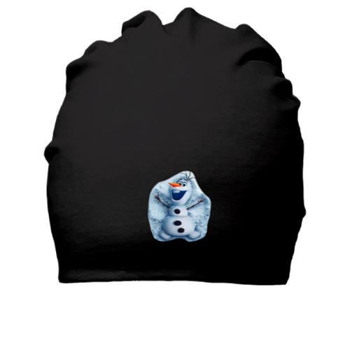 Хлопковая шапка со снеговиком в снеге