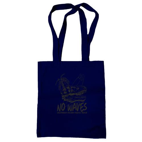 Сумка шоппер No waves Серфинг Динозавр
