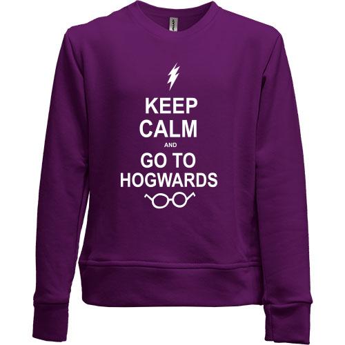 Детский свитшот без начеса Keep calm and go Hogwards