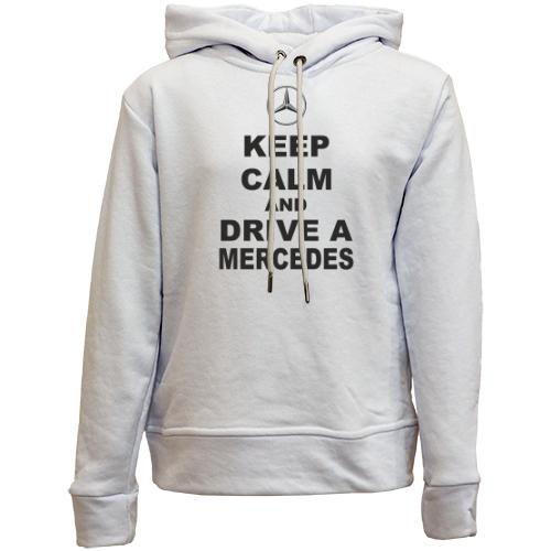 Детский худи без флиса Keep calm and drive a Mercedes