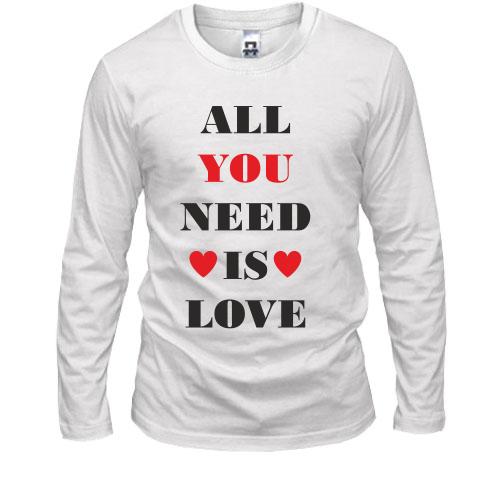 Лонгслив All you need is love (2)