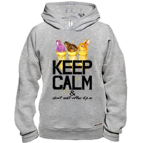 Худи BASE с зайчиками Keep calm & dont eat after 6 pm