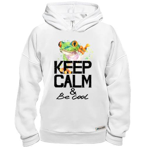 Худи BASE с лягушкой Keep calm & be cool