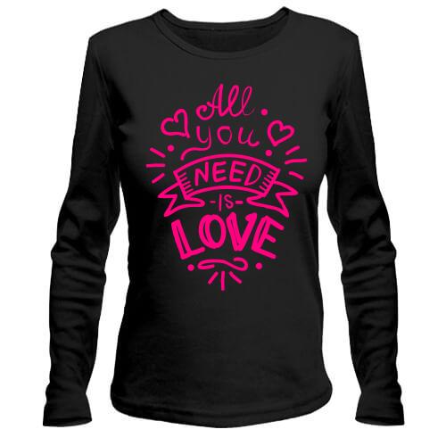 Лонгслив All you need is love (3)