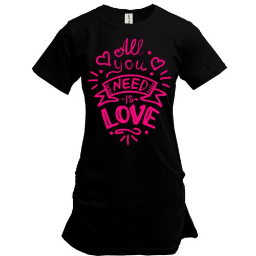 Подовжена футболка All you need is love (3)