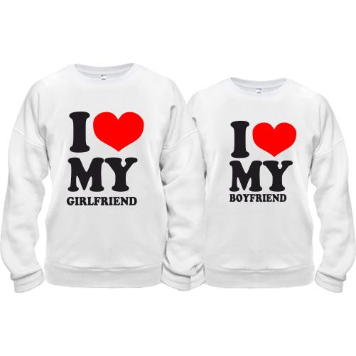 Парные кофты I love my boyfriend girlfriend