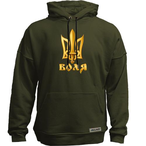 Худи без начісу з тризубом 