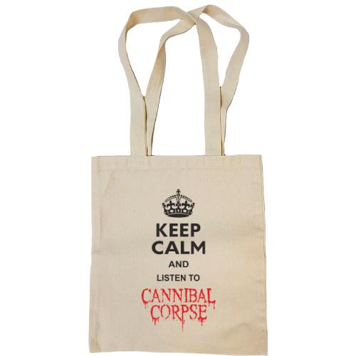 Сумка шоппер Keep Calp and listen to Cannibal Corpse