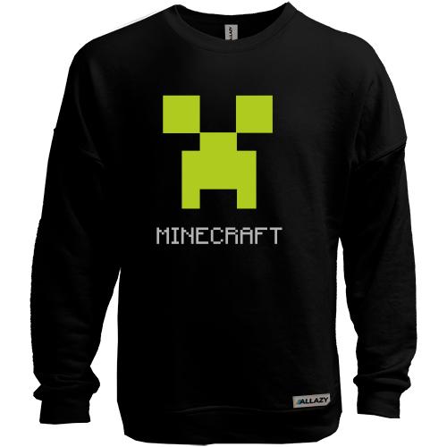Свитшот без начеса Minecraft logo grey