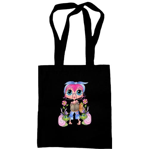Сумка шоппер Girl with pink hair