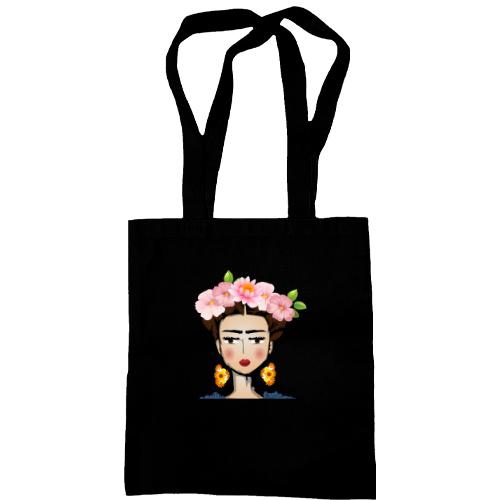 Сумка шоппер Girl with pink flowers