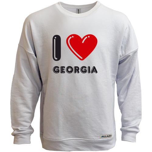 Світшот без начісу I love Georgia