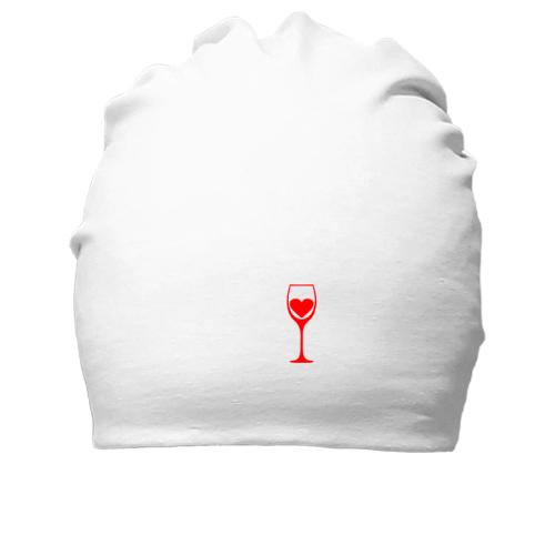 Хлопковая шапка My heart in wine.