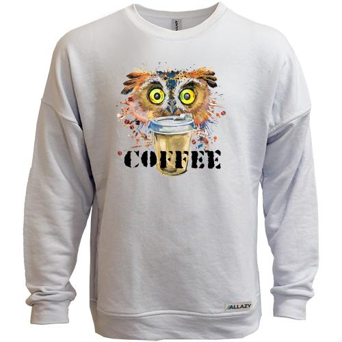 Світшот без начісу Coffee з совою