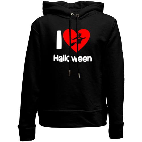 Детский худи без флиса  I love Halloween