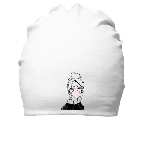 Бавовняна шапка Girl with babble gum art