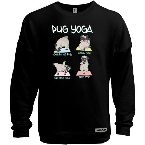 Свитшот без начеса Pug Yoga Мопс Йога