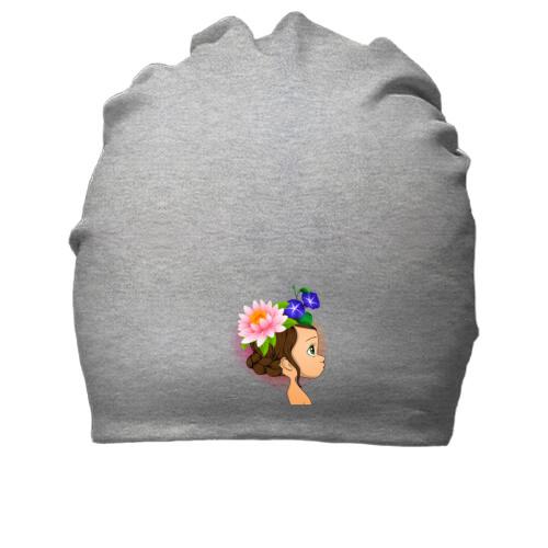Бавовняна шапка Baby with flowers