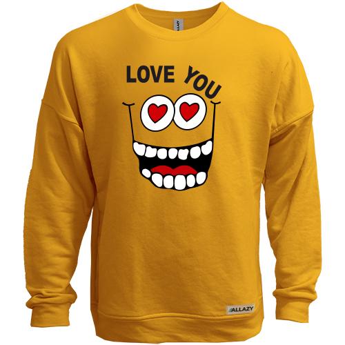 Світшот без начісу Парна Love You