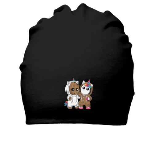 Хлопковая шапка Baby groot and unicorn
