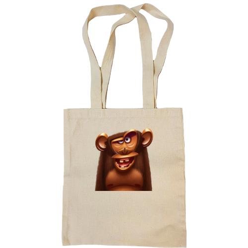 Сумка шоппер с обезьяной в стиле cartoon