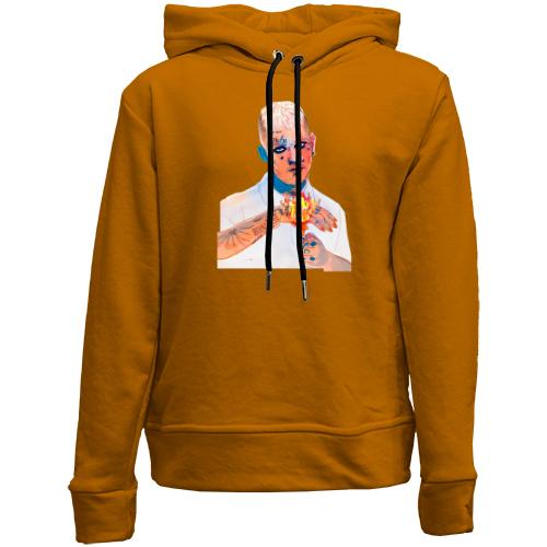 Детский худи без флиса с Lil Peep и огнем