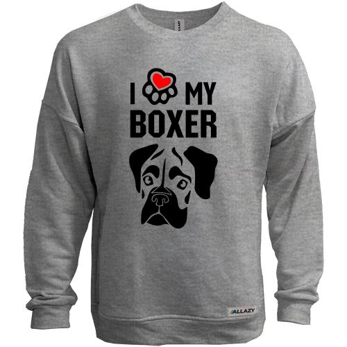 Світшот без начісу I love my boxer