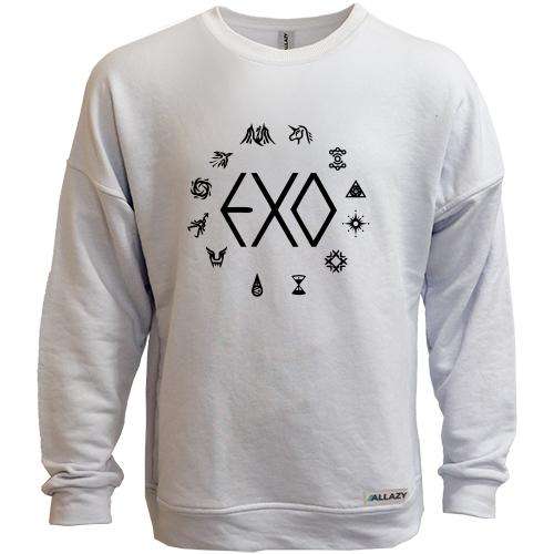 Свитшот без начеса EXO с иконками