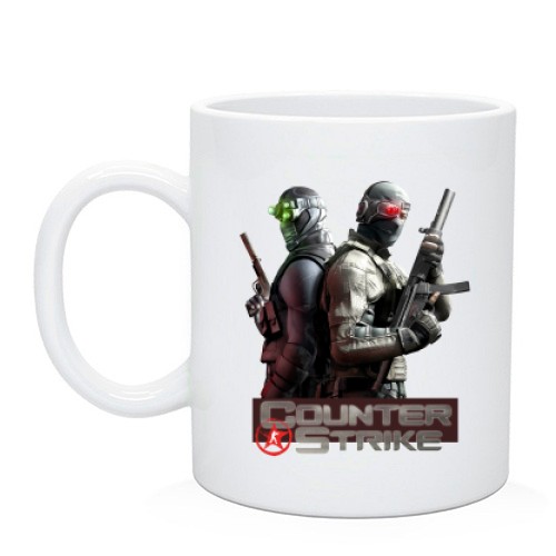 Чашка із зображенням бійців Counter-Strike та логотипом гри