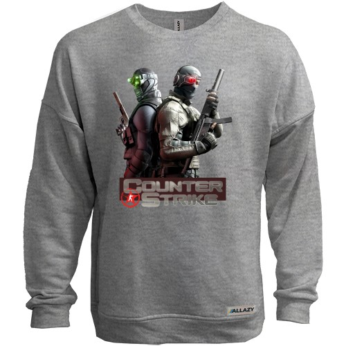 Свитшот без начеса с изображением бойцов Counter-Strike и логотипом игры