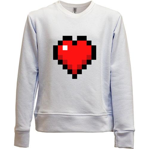 Детский свитшот без начеса Minecraft heart