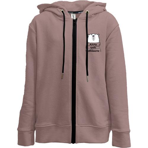 Дитяча худи на блискавці з написом 