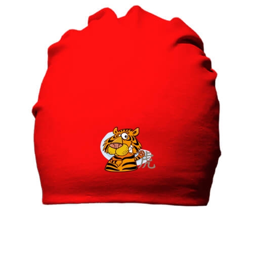 Хлопковая шапка Тигр с иероглифом