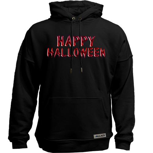 Худи без начеса с кровавой надписью Happy Halloween