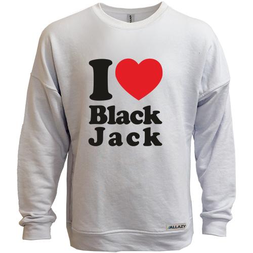 Свитшот без начеса I love Black Jack