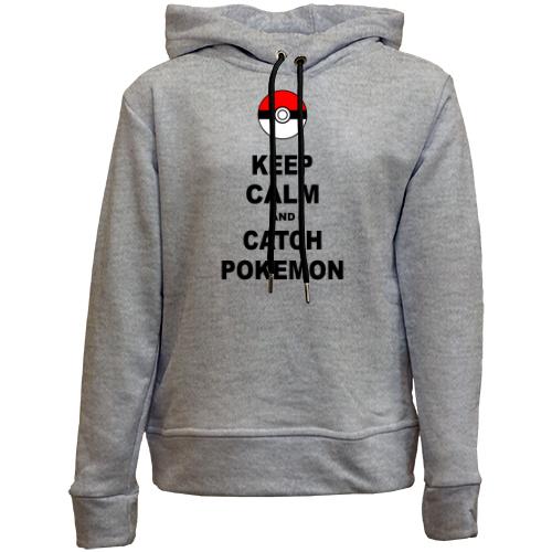 Дитячій худі без флісу Keep calm and catch pokemon
