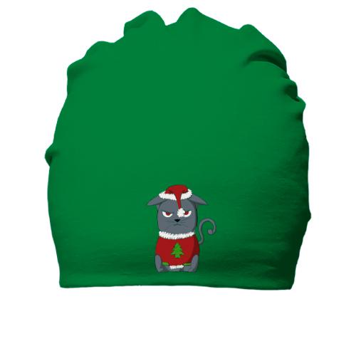 Бавовняна шапка з котиком, який не любить Різдво