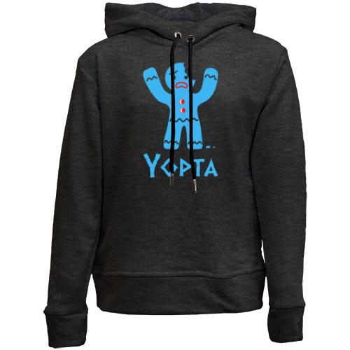 Детский худи без флиса с печенькой и надписью Yopta