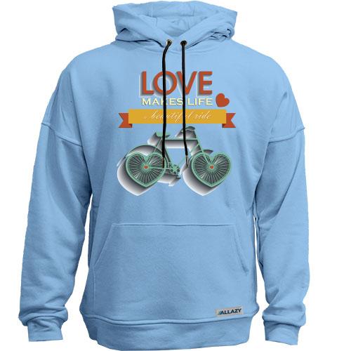 Худи без начісу love makes life a beautiful ride